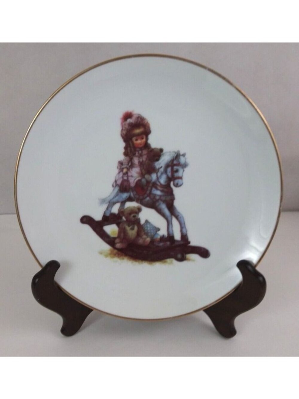 Vintage Homer Laughlin Girl On Rocking Horse 8.5" Decorative Plate
